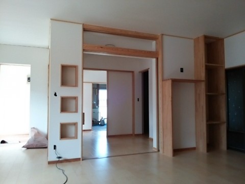 若栗の家。１階リフォーム工事⑧