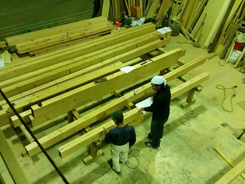 「本江の家。」新築⑥　墨付け＆手刻み作業のつづき♪