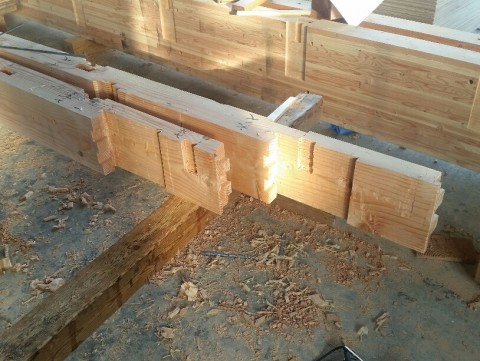 「本江の家。」新築⑦　手刻み作業あと少し、上棟間近です♪