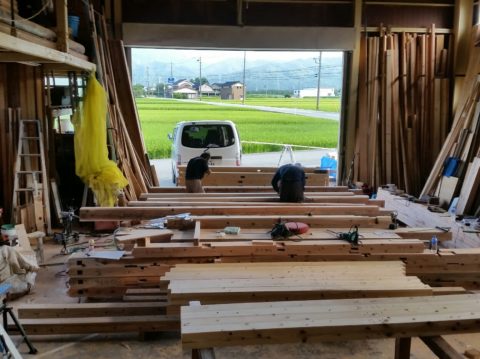 「宇奈月の家⑥」手刻み作業♪（金輪継ぎ、6寸角柱）