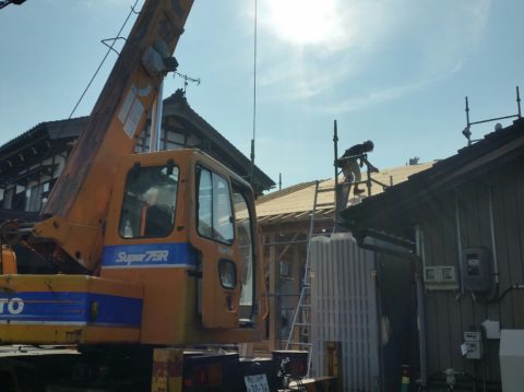 「宇奈月の家⑧」天候の良い上棟日でした～♪
